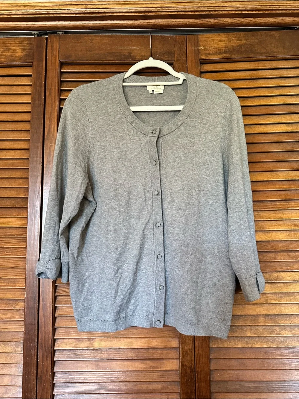 kate spade Somerset Bow Cuff Gray Button Classic Cardigan size XL